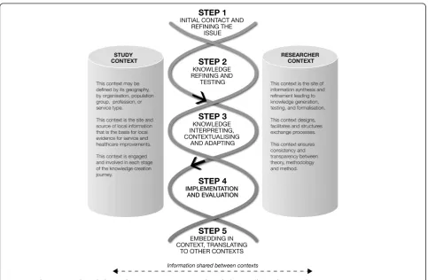 Figure 1 Information to knowledge in the co-creating KT (co-KT) knowledge translation framework.
