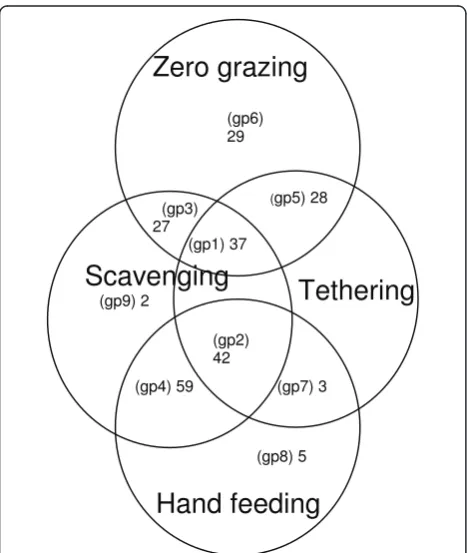 Table 3 Categorization of feeds fed and their frequencies of mention in 36 households