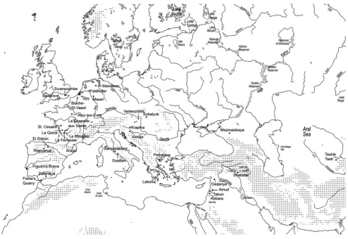 Fig. 1 Map of the geographic distribution of Neanderthals, showing important Neanderthal and pre-Neanderthal sites