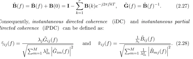 Table 2.1: Frequency-domain measures of coupling/causality between the processes y i and y j .