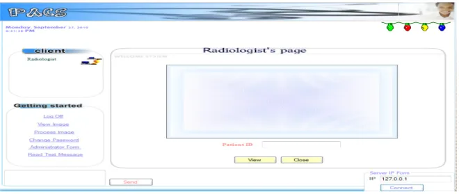 Fig 12: The launched radiologist page 