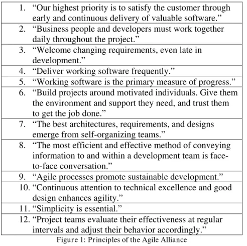 Figur e 1: Pr inciples of the Agile Alliance 