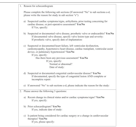 Fig. 1 Structured algorithm for transthoracic echocardiogram requisition
