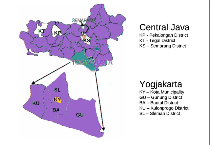 Figure 1. Map of the project provinces and districts. 