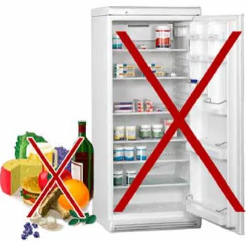 Figure 3: Vaccine refrigerator door should be  kept closed all the time and not to be used for  any personal stuff.