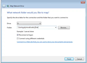 Figure 4: map turing as a network drive