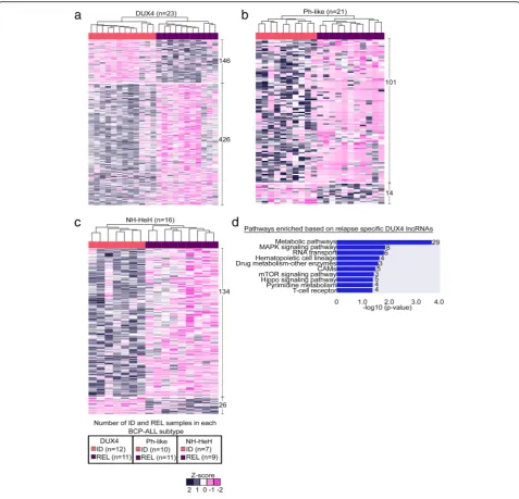 Table 4 Previously reported lncRNAs identified as relapse-specific lncRNAs in BCP-ALL subtypes