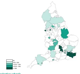 Figure 2.2: Proportion of pupils at secondary schools within each local authority that are in selective schools23  
