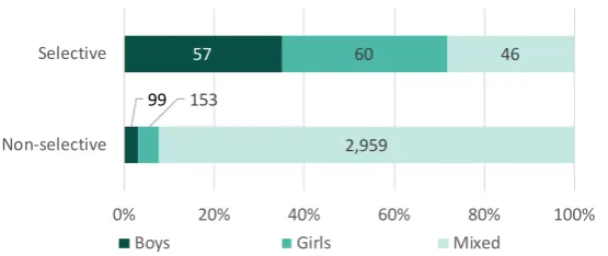 Figure 2.6 Single sex selective schools and other state-funded mainstream secondary schools 