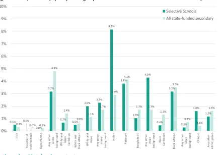 Figure 3.2: Proportion of pupils by ethnic group in selective schools and all state-funded secondary schools30  