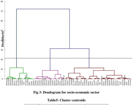 Fig 3: Dendogram for socio-economic sector 