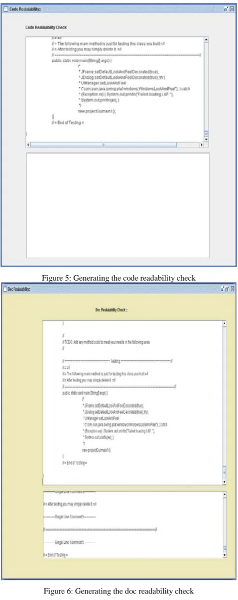 Figure 5: Generating the code readability check 