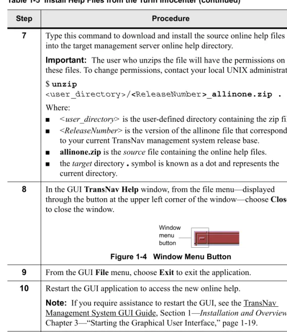 Figure 1-4   Window Menu Button 9 From the GUI File menu, choose Exit to exit the application.