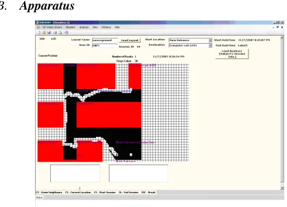 Figure 2.  Screen shot of Computer-simulated environments 