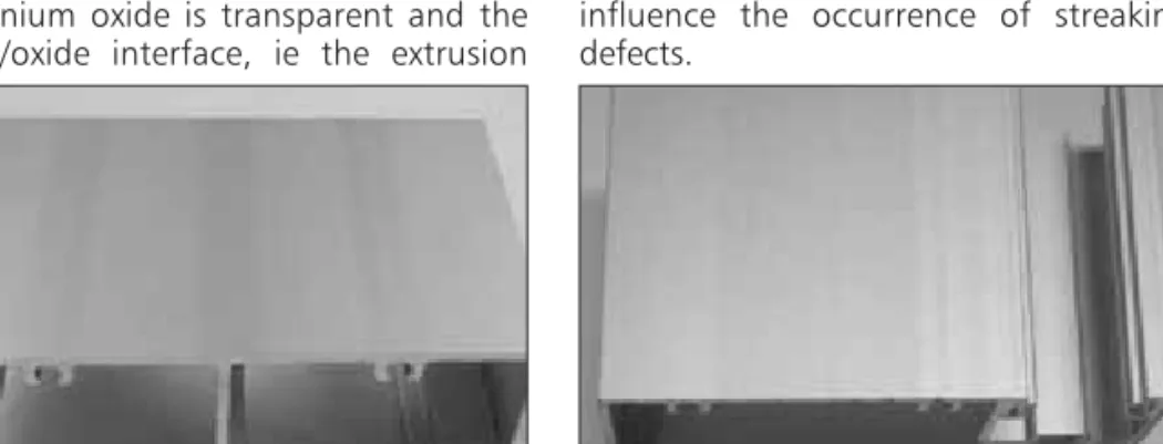 Fig 2 shows SEM morphologies of the anodized surfaces of the streaked and normal regions of Extrusion 1
