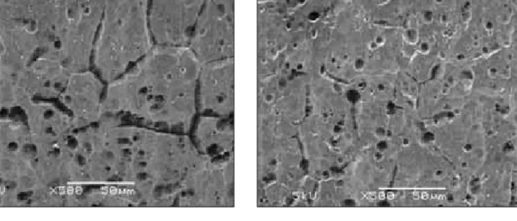 Fig 3 shows OM micrographs from different locations of Extrusion 2, which has a major dull colour streak between two web intersection regions