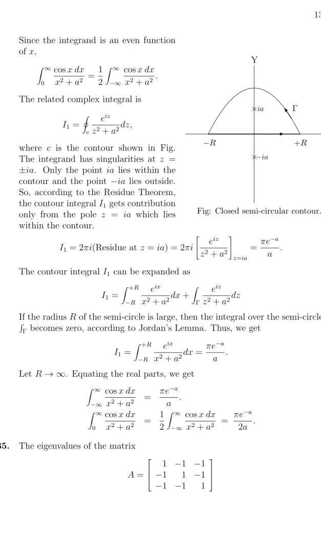 Fig: Closed semi-circular contour.