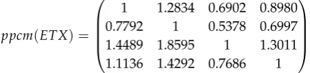 Table 1 illustrates the link metrics and possible paths to the data concentrator. Applying themetric weight to compare all of the possible paths involves the following steps: