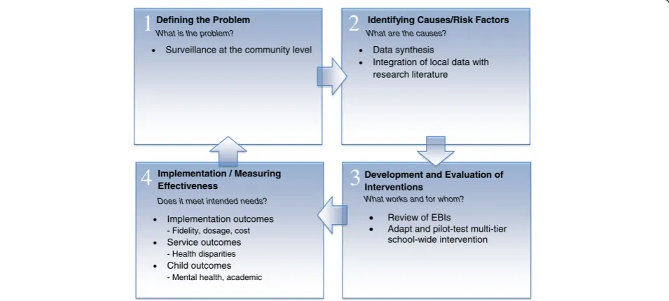 Figure 1 Public health model for project development and implementation. Adapted from Kutash, K., Duchnowski, A