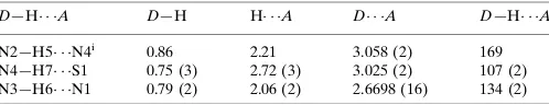 Table 2Hydrogen-bond geometry (A˚ , �).