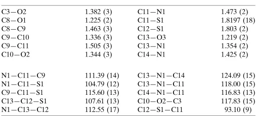 Table 1Selected geometric parameters (A˚ , �).