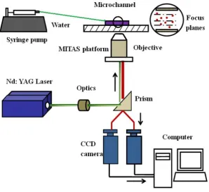 Fig. 4 The experimental setup with Micro-PIV.  