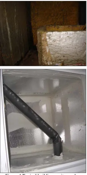 Figure 5     Typical attic insulation pre- pre-retrofit (top) and post-pre-retrofit (bottom) 