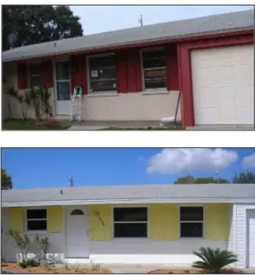 Figure 1    Renovated study home in  Sarasota, Florida pre-retrofit (top) and  post-retrofit (bottom) 