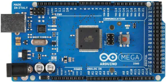Figure 2.4: The top view of Arduino Mega. 
