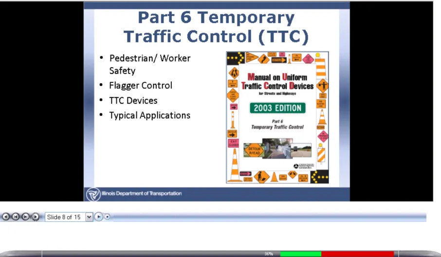 Figure A-2.  Flagger course PowerPoint streaming example. 