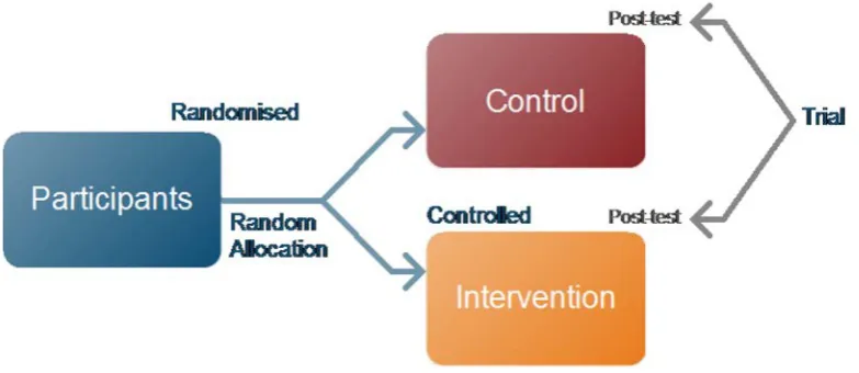 Figure 5.1.1: The simplest form of randomised controlled trial 