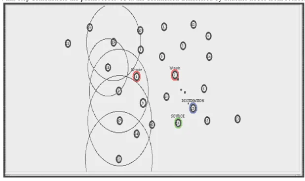 Figure 5: after travelling only attacker node's data received at destination 