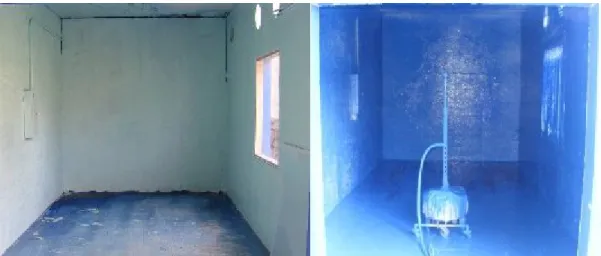Figure 4 shows the hot cell interior before and after the application of fixative with the whirling nozzle  mounted to the remote platform