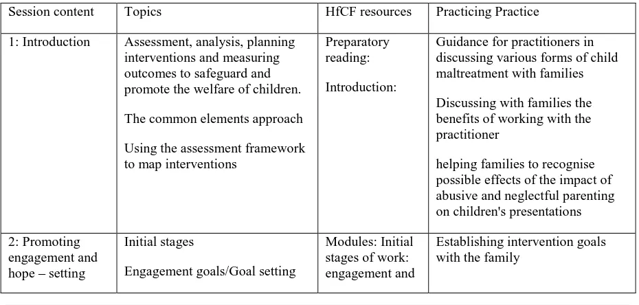 Table 1. Module delivery plan 