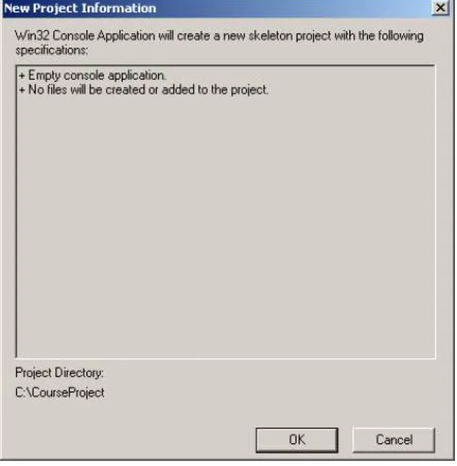 Figure 8 New Project Information window.
