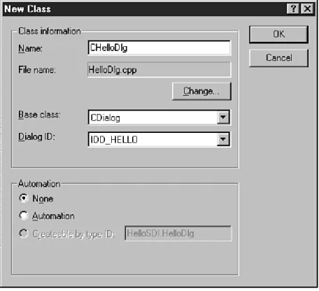 Figure 4.3. The New Class dialog box. 