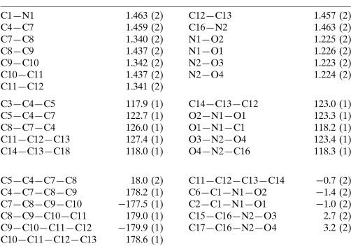 Table 1Selected geometric parameters (A˚ , �).