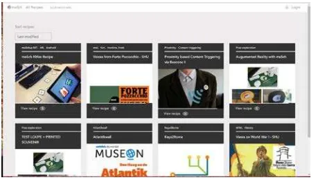 Figure 2. The meSch Magazine:  the starting point for browsing and adapting digitally augmented experiences 