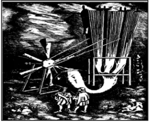 Figure 1-10 : Model of Taccola's wheel at Deutches museum. 