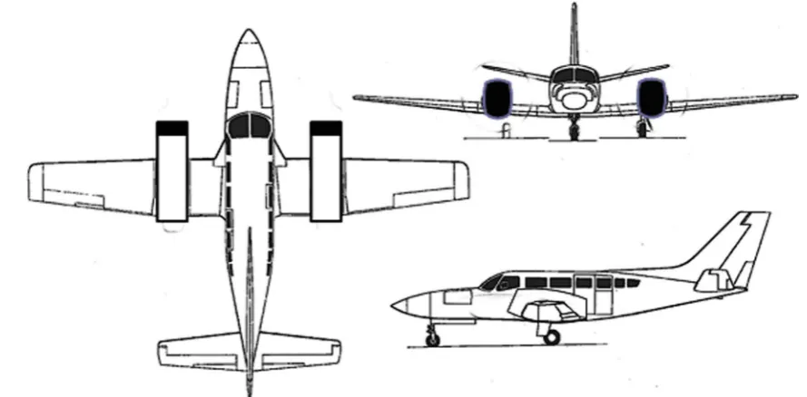 Fig. 4 Cessna 402 modified for installing acheon