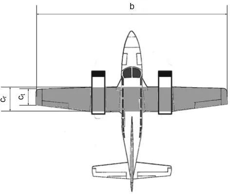 Fig. 6 Wing area (colored in gray)