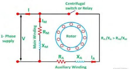 Figure 2.5: Phasor diagram between I A and IM 