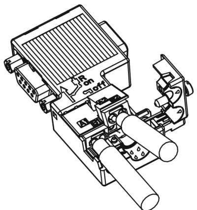 Figure 2-5  Example for PROFIBUS FastConnect bus connector with PG socket, cable outlet 90° 