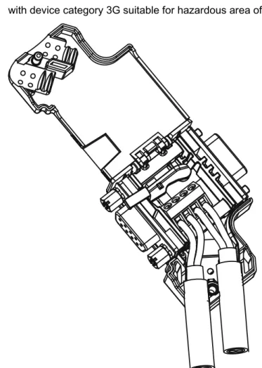 Figure 2-6  Example for PROFIBUS bus connector with PG socket, cable outlet 35° 