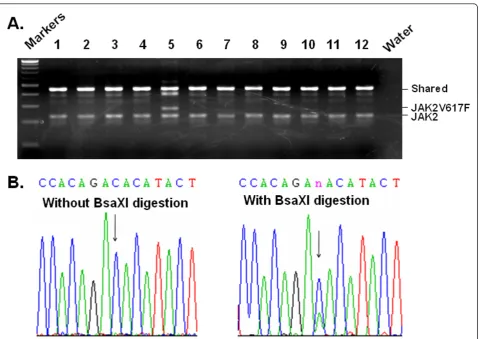 Figure 3 Identification of JAK2V617F in normal blood samplesPCR method.samples by DNA sequencing