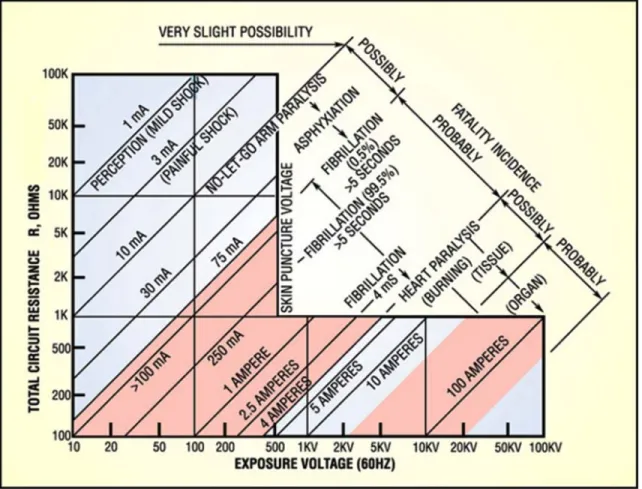 Fig 2.2.7 – Combined physiological response to the effects of resistance and voltage 4