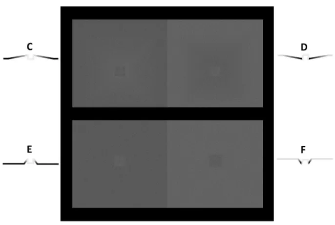 Fig. 2. The phantom illusion. In the top part of the figure unnoticeable luminance transitions generate 