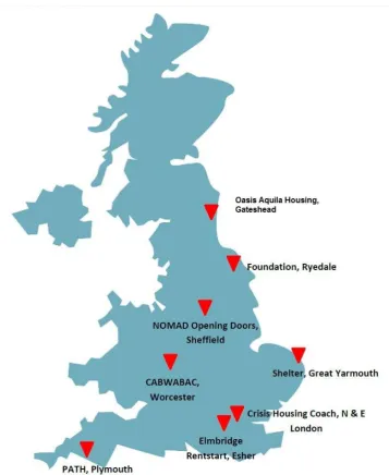 Figure 1.1: Geographical coverage of the Sharing Solutions Programme  