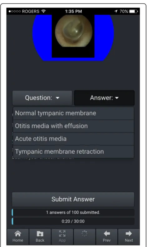 Fig. 3 OtoSim Mobile Knowledge Test Interface