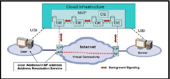 Figure 5: NVP (Network Virtualization Platform) in cloud network, adapted from [29]